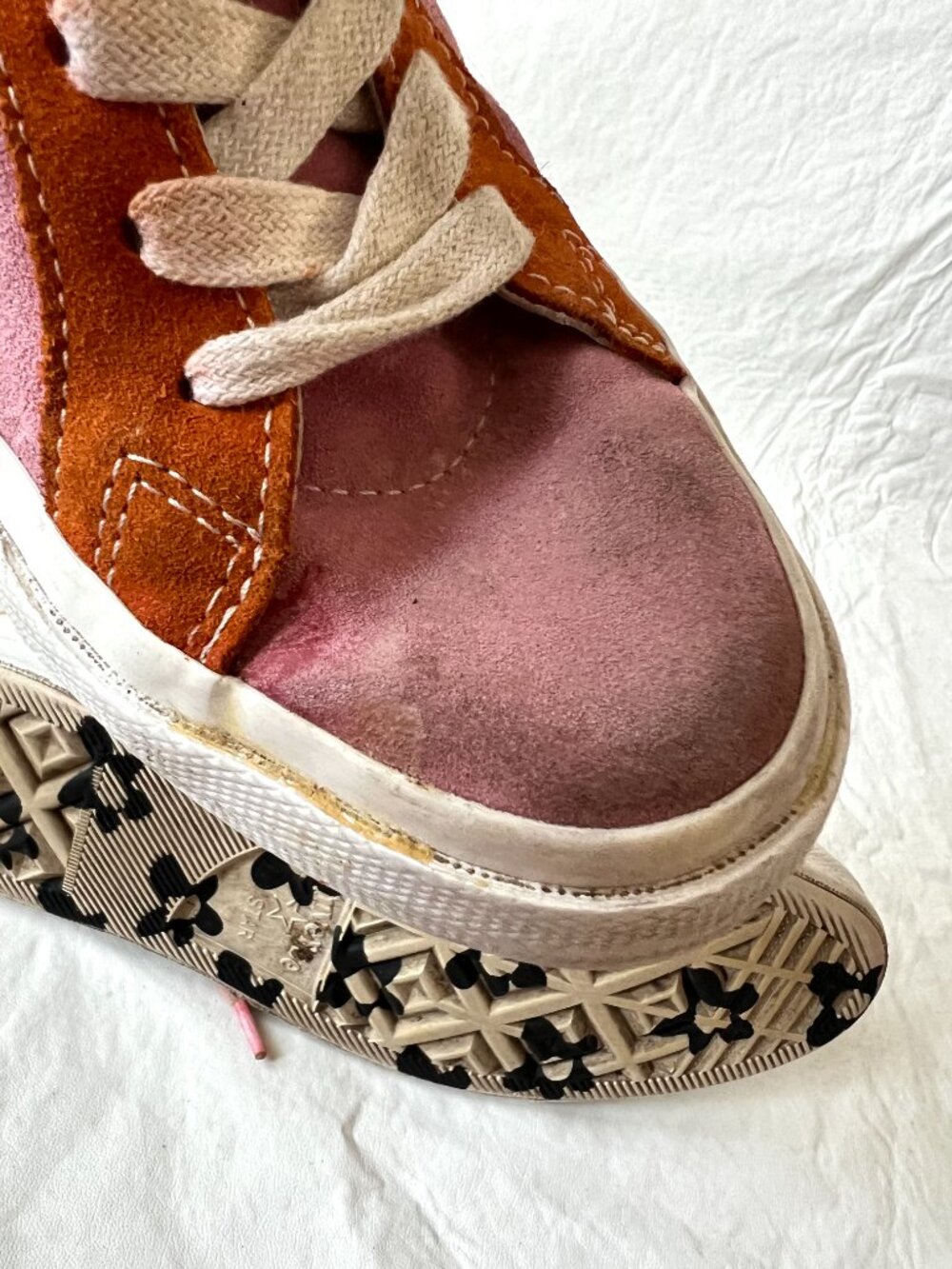 Converse Golf le Fleur sneakers low top shoes Pink Orange suede womens 7.5 - Picture 9 of 15